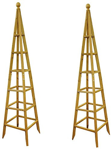Selections GFJ154 Pack of 2 Wooden Garden Obelisks (1.9m)