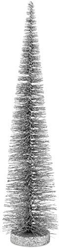 großer Tannenbaum - Deko Glitzerbaum - hell-Silber Ø 14 cm Metall-Kunststoff Höhe 45 cm