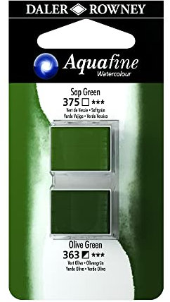 Daler-Rowney Aquafine Peinture aquarelle Vert sève et vert olive