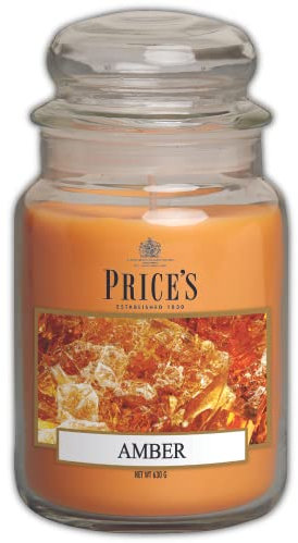 Price's Candles - Candela in Giara Grande Amber -Durata Fino a 150 ore di Combustione