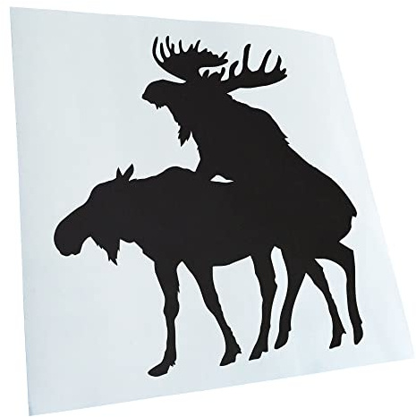 Kiwistar - Autoaufkleber - Elche Kopulierend - Mattschwarz - 10x10cm - Heckscheibe Auto Aufkleber wetterfest für Kfz LKW Mofa Truck - Sticker außen selbstklebend Tuning Zubehör für Fenster Fahrzeug