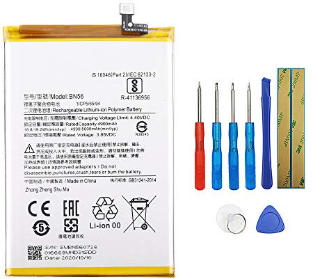 Swark BN56 Batterie 4900 mAh compatible avec Redmi 9A et Redmi 9C avec kit d'outils de réparation amélioré