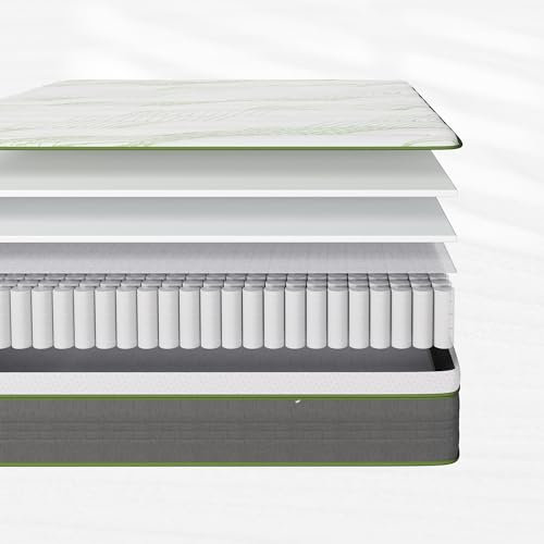 Novilla Matratze 90x190 H2 H3 Federkernmatratze Foam Mittelfeste Taschenfederkern Matratze Taschenfederkern Hybridmatratze Härtegrad Höhe 26cm Weiß