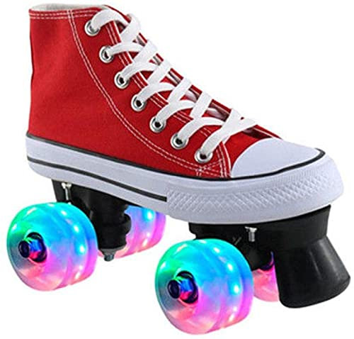 LETIAN Rollschuh-Schuhe - Sommer-Canvas-Skates, Canvas-Quad-Rollschuh Für Mann Und Frau Rollschuhe Für High-Top-4-Rollen-Skating Für Outdoor Und Indoor, Mit Tasche A1,41