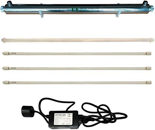 Realgoal 12GPM UV-Wasserfilter 55W Wasserreiniger, mit zusatzlichen 2 Lampen,UV-Wasserfilter fur die Reinigung des ganzen Hauses