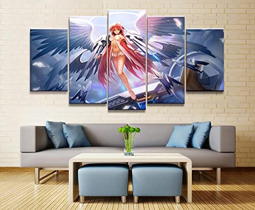 MPPSU Ikarus Mechanischer Engel Animation Wanddekoration Wohnzimmer Leinwandbild Jugendzimmer Poster Set Modern 5 Teiliges Wandbild Bedroom Decor XXL Bilder Mit Rahmen 100 * 50cm