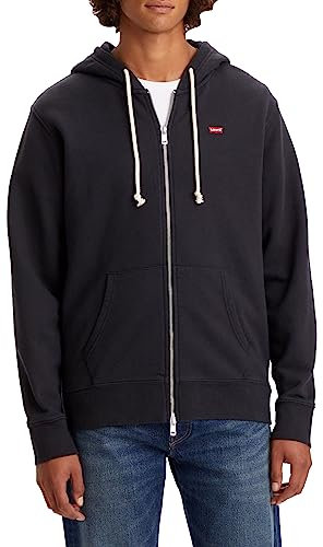 Levi's Herren Zip Up Hoodie mit Reißverschluss, Einfarbig, M, Caviar