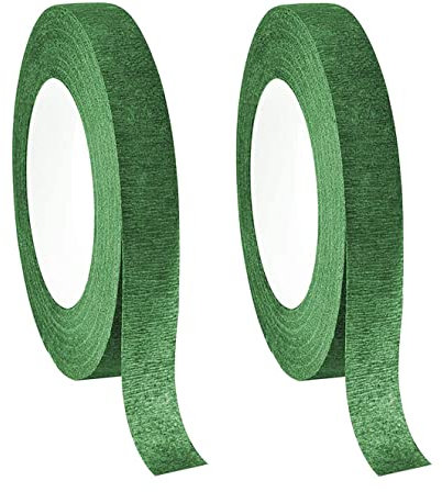 DUjuanhong Florales Klebeband,2 Stück Blumenklebeband,Selbstklebendes Floristenband Grün, Klebeband Gartenband Stem Tape Kreppband Blumendraht Dekoration für Bouquet Blumen DIY Kunsthandwerk