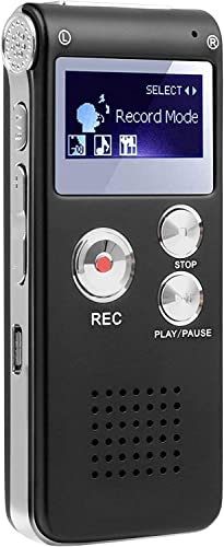 16GB Digital Voice Recorder(Dictaphone), Audio Tape Recorder, Mini Voice Activated Recorder Spy Recording Devices with Double Sensitive Microphone & MP3 Playback, for Lecture Speech Interview Meeting