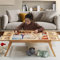 TEAKMAMA 1500 Piece Wooden Jigsaw Puzzle Board with 4 Drawers, Folding Puzzle Table with Protective Cover, Jigsaw Board with Legs, Multifunctional Game Table for Adults, 34W x 26.3D, Natural