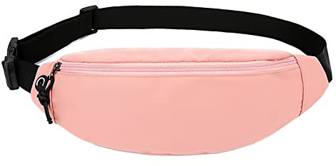 ABK Sac banane 2/3 compartiments Sport Mode Sac banane de randonnée Sangle réglable Femme/Homme, Rose, DL-2026, Sac banane