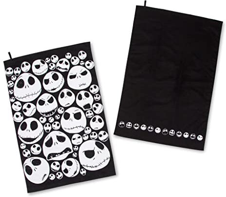 Disney The Nightmare Before Christmas Jack Skellington Faces Kitchen Hand Towel Set | Quick-Dry Wash Cloth, Highly Absorbent Dish Towel