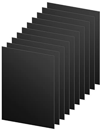 DARENYI 10 pcs Plástico Flexibles de 1mm Placas de Plástico Negras Placas de Plástico Cuadradas para Proyectos de Exhibición, Artesanía, Caligrafía y Pintura (180 x 130 mm)