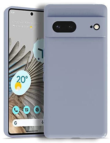 KRUSKY Liquid Silicone Case for Google Pixel 7 5G 6.3'', Soft Gel Rubber Anti-scratch Shockproof Slim Full Body Protection Phone Case Cover Compatible with Google Pixel 7 (2022)(Lavender gray)