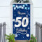 GoldRock Banner Deko 50. Geburtstag Mann Frau Blau, 50 Jahre Geburtstag Banner 185 cm×90 cm