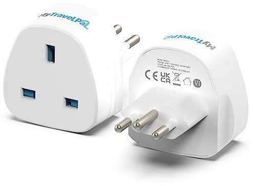 UK To Switzerland Plug Adapter (2 Pack) | 2 x MyTravelPal® Switzerland Travel Adaptors | Swiss Plug Travel Adapters | Type J Swiss Plug Adapter