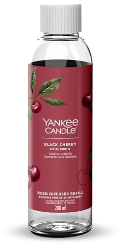 Yankee Candle Signature Nachfüllung für Diffusor mit Rattanstäbchen | Black Cherry | 200ml | bis zu 20 Wochen Duft Frauen