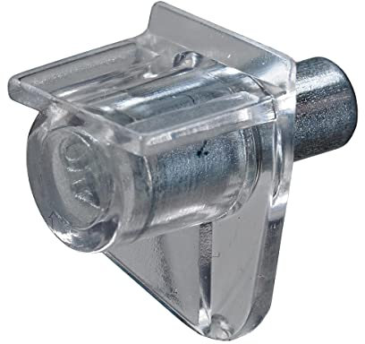 SETS 100 STÜCK Bodenträger Einlageboden Halter | Steckbodenträger Regalbodenträger Winkelbodenträger Universal | Ø 4mm 5mm 6mm | Verzinkt Vermessingt Vernickelt (Ø 5 mm Transparent)