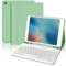 JADEMALL Funda con Teclado para iPad 6a Generación 9.7, Teclado Bluetooth Desmontable con Funda y Portalápices para iPad 6a Gen 2018/5a Gen 2017/iPad Pro 9.7 2016/iPad Air 2/iPad Air 1, Verde Claro