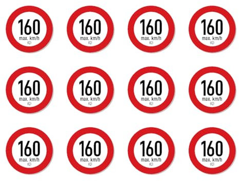 Geschwindigkeitsindex Q (max. 160 km/h) - Aufkleber - Autoreifen, bei Reifenwechsel - 25 mm Durchmesser, 12 Stück