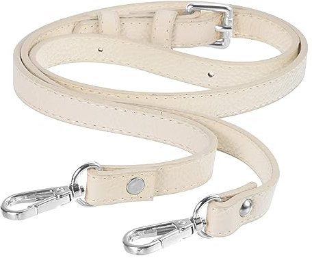 QUARKZMAN Leder Geldbörse Riemen Leder Einstellbar Ersatz Riemen für Schulter Tasche Handtasche Geldbörse 0.6 Breite 41-51 Lang (Beige)