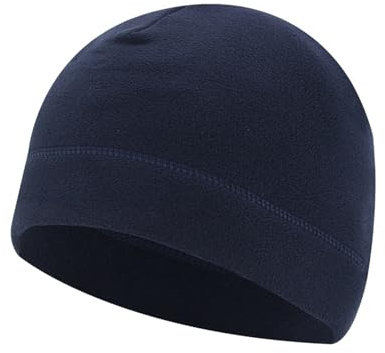 HIQIU Winter Warm Fleece Mütze für Damen und Herren, Unisex Outdoor Sport Radfahren Einfarbig Wintermütze Ski Beanie Cap (DE/NL/SE/PL, Alphanumerisch, Einheitsgröße, M, Navy Bue)