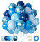 Palloncini Blu Metallizzati, 60 Palloncini Blu Cromato Da 30,5 Cm, Palloncini Blu Perla, Palloncini Blu Navy, Palloncini In Lattice Per Ragazzo, Compleanno, Matrimonio, Baby Shower, Decorazione Per