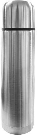 Bargain Factory Water Flask, Double Walled Vacuum Insulated Flask 500ml, Leakproof 24 Hours Hot and Cold Water Bottle Durable Stainless-Steel Interior and Exterior, Silver