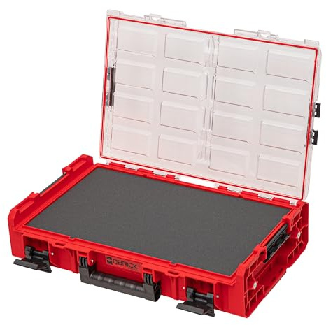 QBRICK SYSTEM Werkzeugkoffer Werkzeugkasten Leer Werkzeugkiste ONE Organizer XL 2.0 MFI RED Ultra HD Rot 600 x 400 x 145 mm