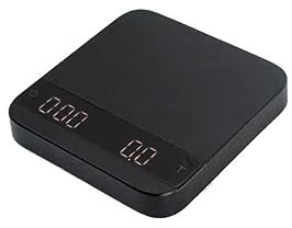 Balances de cuisine numériques Balance Électronique À Café LED Balance De Cuisine Intelligente Avec Minuterie USB Mini Multifonction 2kg/0.1g Très précises (Color : Black)