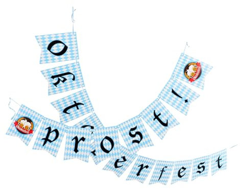 Alipis 3 Sätze Oktoberfest Fotobanner Partydekorationen Wohnkultur Tür biergartengarnitur deutsches bierfestbanner Partyzubehör Gitter das Banner Ziehen Sie die Flagge schmücken Papier