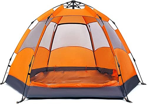 Pop-up-Zelt für 3–4 Personen, Rucksackzelt, 2 Türen, doppelstöckiges hydraulisches Automatikzelt, winddichtes, wasserdichtes Rucksackzelt, Outdoor-Aktivitäten für Famili