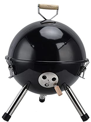 BBQ Grill Outdoor BBQ Grill – Kugelgrill Tragbarer Mini-Barbecue-Grill Schwarzer BBQ-Holzkohlegrill für Picknick im Freien, 91,3 Unzen