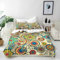 ANHOPE Bunte Boho Ethnisch Florale Bettwäsche Set Weich Microfaser Bettbezüge mit Reißverschluss 2 Teilig Bettbezug 135x200 cm & Kissenbezug 80x80 cm Ganzjahres Bettdeckenbezug Set