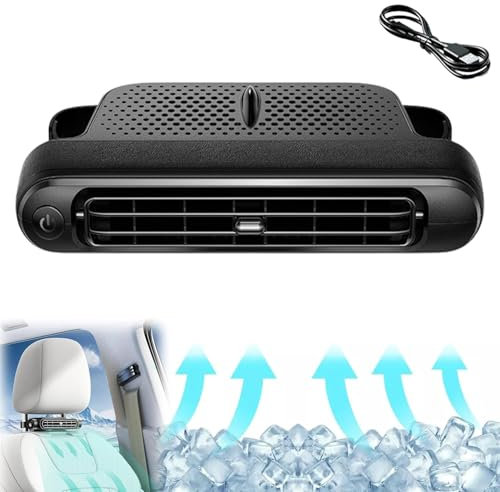 NAKEAH Autopulsex Vehicle Fan,Autopulsex Car Fan Seat Cooling Fan,USB Car Headrest Fan,Portable Car Backseat Air Conditioner (Black)