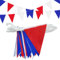 Bannière de banderole étanche réutilisable de 66ft 56pcs: banderole de banderole de banderole rouge bleu blanc pour les décorations de fête d'anniversaire en plein air