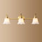 Klobvtt Lámpara de tocador de baño de latón, Aplique de Pared de Vidrio con Flores, Espejo Moderno, lámpara Frontal, Accesorio de iluminación de Pared para tocador, lámparas de Pared E14 sobre Espejo
