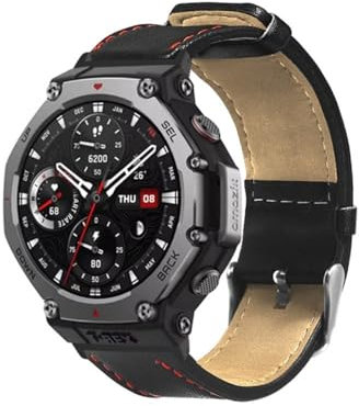 Bracelets compatibles avec Amazfit T-Rex 3 - Bracelet de montre en cuir vintage de qualité supérieure pour homme et femme - Élégant bracelet de rechange pour montre connectée Amazfit T-Rex 3 Outdoor,
