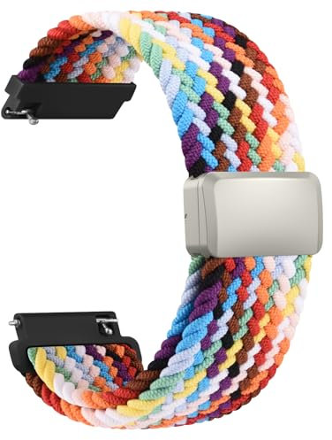 Vancle Nylon 20mm Uhrenarmband Damen Herren, Smartwatch Armband 20mm Sport Gewebtes Ersatzarmbänder mit Einstellbar Magnetverschluss und Schnellverschluss Armbänder für Damen Herren