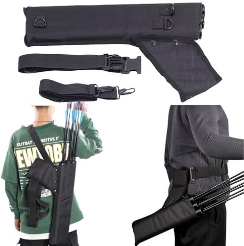 SPG Arrow Quiver 3 Tube with Back Straps and Waist Belt, Archery Hip Quiver for Arrows Hunting Shooting Practice, Holds Multiple Arrows for Quick Access