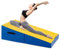 GYMAX Neigbare Gymnastikmatte faltbar, Schräge Gymnastikmatte mit Keilform & Tragegriff, Weichbodenmatte, Fitnessmatte, Trainingsmatte für Kinder& Erwachsene