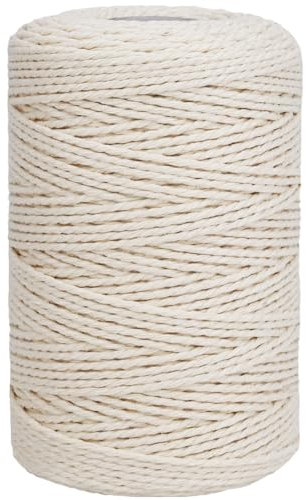 Leecogo Spago da macellaio in cotone bianco non sbiancato, 150 m, per cucinare, arrostire, cuocere, grigliare, confezioni regalo, artigianato fai da te, giardinaggio, imballaggio
