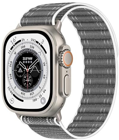 Compatible with Apple Watch Strap 42mm 41mm 40mm 38mm Women Men, Braided Strap Sport Loop Band for IWatch Series 10 9 8 7 6 5 4 3/SE 2/SE (Grey, 38/40/41/42mm)