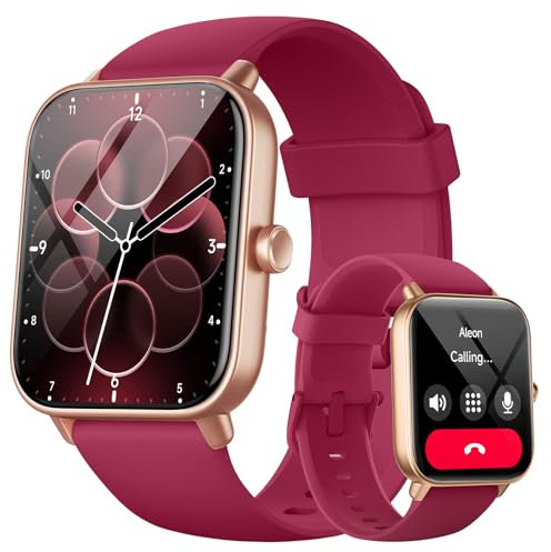 Smartwatch Damen mit Telefonfunktion(Anrufe tätigen/empfangen)/Message Reminder, Alexa Built-in, Fitness Tracker Sportuhr mit 100+Sportmodi IP68 Wasserdicht, Fitnessuhr,Smart Watch für Android iOS