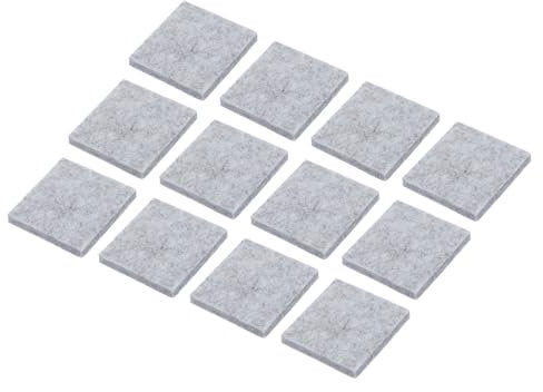 QUARKZMAN 12 Stück Filzgleiter Selbstklebend 45 mm x 45 mm Quadratische Stuhlbeinkappen Möbelgleiter Stuhlbeinschoner Antirutsch Pads Verhindern Kratzer für Möbel-Hartboden Fliesen Grau