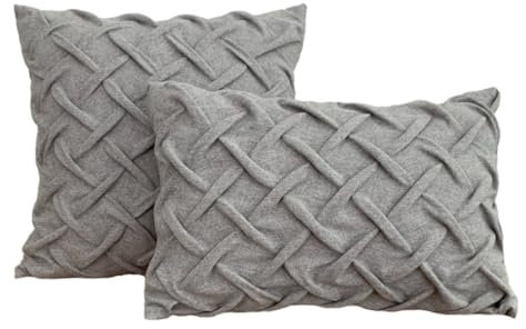 Interior by Hakito Set Kissen-Bezug mit Füllung, Modell Knot, Luxus Sofakissen Geknotet Couchkissen Dekokissen Zierkissen Kopfkissen, mit verstecktem Reisverschluss, weich & angenehm