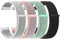Wanme 4 Piezas Correas de Nylon para Reloj Compatible con 20mm 22mm, Pulsera de Repuesto Transpirable Suave para Hombres y Mujeres, (22mm, Negro+Gris Claro+Rosa+Verde Océano)