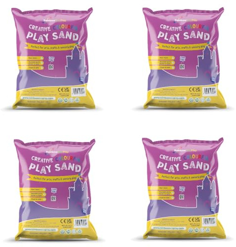 Rainbow Eco Play – Coloured Purple Sand – 20kg - 100% Natural - Play Sand Art Kits for Kids – Childrens Craft - 4x5kg
