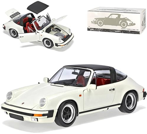 alles-meine.de GmbH Porsche 911 G-Modell Carrera Targa Cabrio 3.2 Weiss 1973-1989 1/18 Minichamps Modell Auto mit individiuellem Wunschkennzeichen