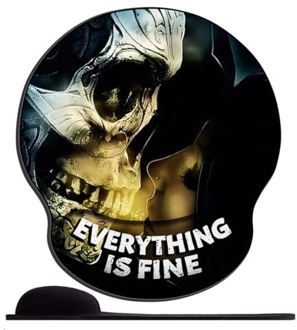 Mauspad mit Handgelenkstütze Totenkopf Skelett Paar Tod Mädchen 007 Ergonomische Handgelenkauflage bequemes Anti-Rutsch-Handgelenkpolster für Computer und Büro-25x23